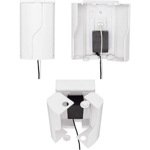Safety Innovations Twin Door Baby Safety Outlet Cover Box for Babyproofing Outlets - More Interior Space for Extra Large Electrical Plugs and Adapters - Easy to Install - Easy to Use, (1-Pack)