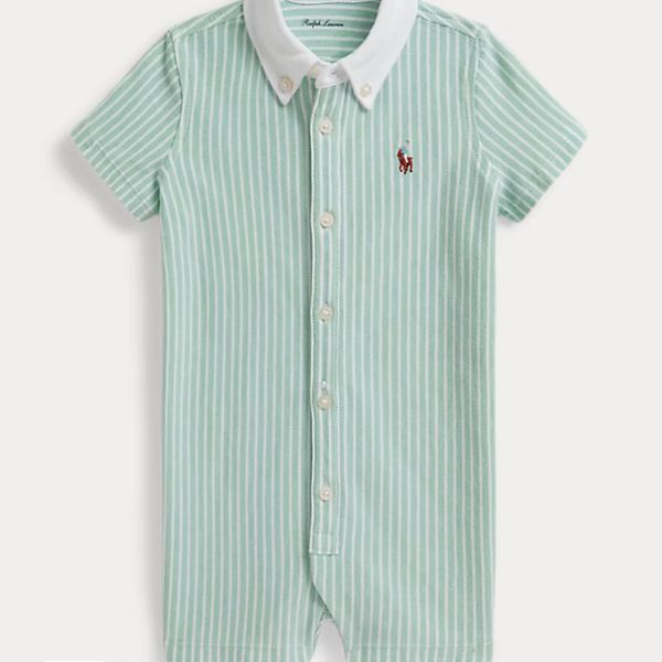 Striped Knit Oxford Shortall