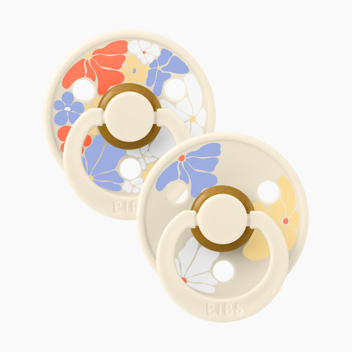 BIBS Studio Morning Bloom Colour Natural Rubber Pacificier (2-pack) - Ivory, Size 2