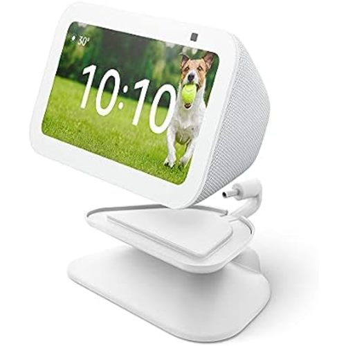 All-new Echo Show 5 (3rd Gen) with Adjustable Stand with USB-C Charging Port | Glacier White
