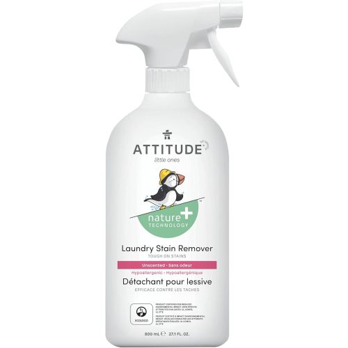 ATTITUDE Baby Laundry Stain Remover, Plant and Mineral-Based Ingredients, Vegan and Cruelty-free Household Products, Unscented, 27.1 Fl Oz