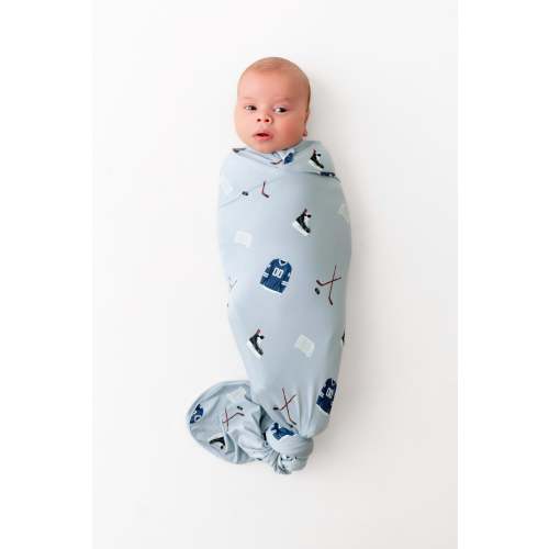 Swaddle Blanket in Vintage Hockey