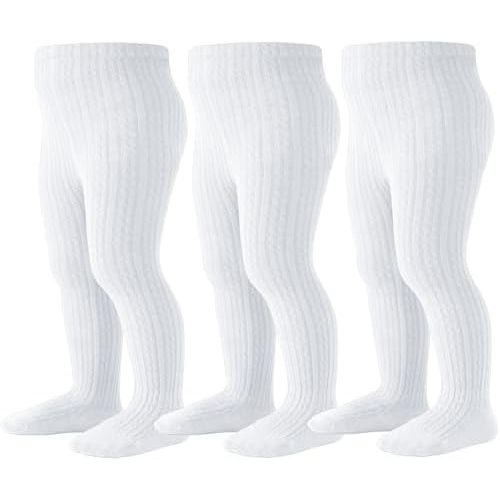 Coziwill Baby Girl Socks Toddler Stockings Soft Cotton Cable Knit Tights Leggings Newborn Infant 0-4T