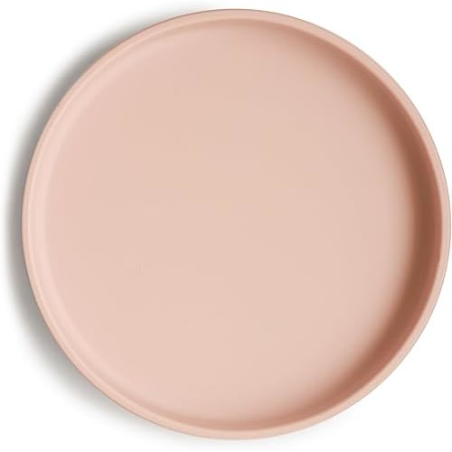 mushie Classic Silicone Suction Plate | BPA-Free Non-Slip Design (Blush)