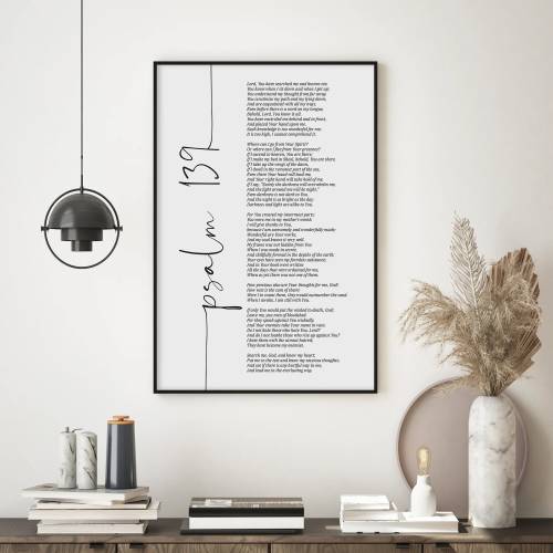 Psalm 139 Bible Scripture Wall Art, Printed Christian Wall Art, Spiritual Wall Art, Religious Wall Art, Jesus Art, Nursery Biblical Wall Art