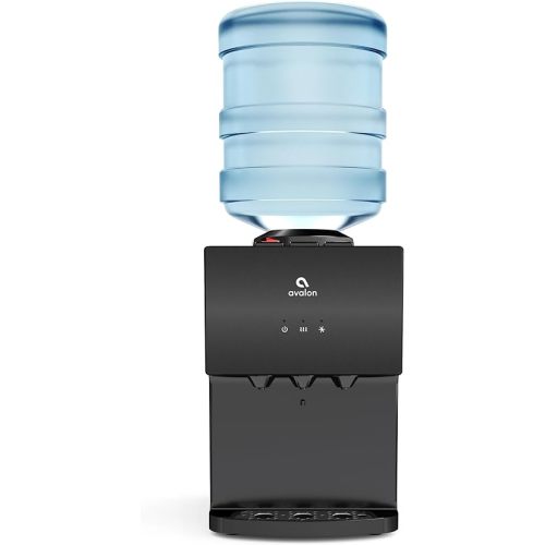 Avalon A11BLK 3 Temperature Top Loading Countertop Water Cooler Dispenser with Child Safety Lock. UL-Black Stainless Steel