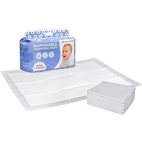 Disposable Changing Pads for Baby (54 Pack) - Super Soft, Ultra Absorbent & Waterproof Large Diaper Changing Pad Liners - Baby Changing Pad Cover & Bed Pads