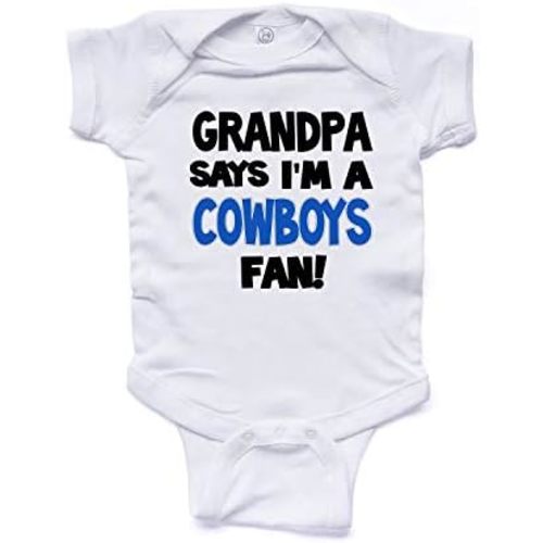 NanyCrafts' Grandpa Says I'm a Cowboys Fan Baby Bodysuit, Baby Cowboys Fan