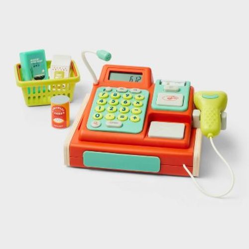 Cash Register Set - Gigglescape™: Educational Toy, Pretend Shopping Accessories, Play Money, Ages 3+, 31 Pieces
