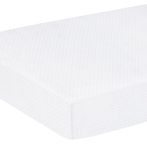 Pima Crib Sheet in Pink Micro Dot | Over The Moon