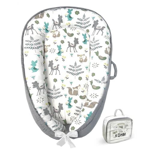 Baby Lounger – Infant Lounger Nest for Newborn 0-24 Months, Organic Cotton Breathable & Soft Baby Nest Cover, Portable Pillow for Tummy Time, Home & Travel, Newborn Essentials & Baby Shower Gift