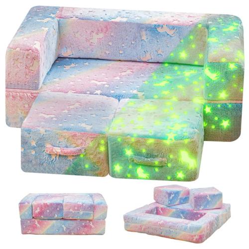 Lamerge Modular Play Couch,Glow in The Dark Play Couch Kids Couch,Nugget - TikTok Shop