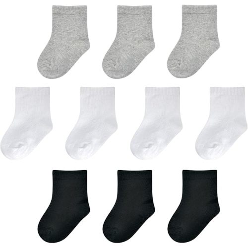 Baby Socks Infant White Crew Socks Baby Girls Soft Newborn Dress Sock Boys Baptism 0-12 Months 10 Pack
