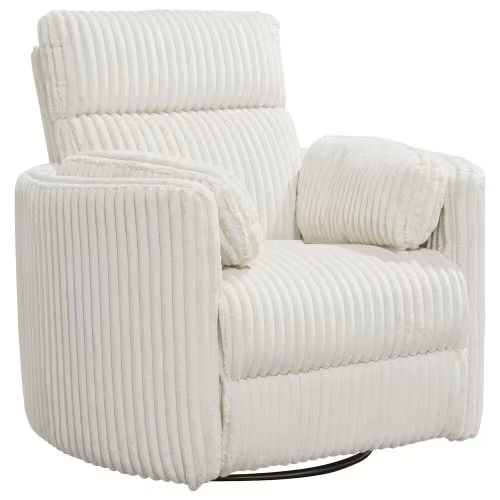 Simeon Collection Power Swivel Glider Recliner in Mega Ivory