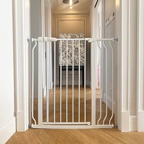 BalanceFrom Easy Walk-Thru Safety Gate for Doorways and Stairways with Auto-Close/Hold-Open Features, Fits 29.1-38.5 Inch Openings, Multiple Heights and Colors