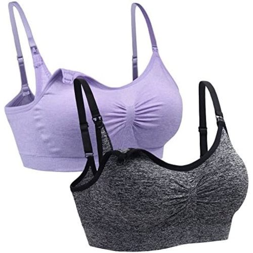 Suekaphin 2PACK Nursing Maternity Bra for Pregnancy Women Breastfeeding Comfortable Sleeping with Extenders