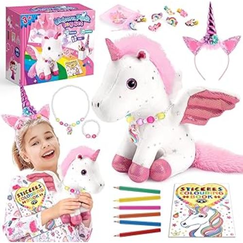 Unicorn Toys Gifts for Girls Age 4-6 3 5 7 8 Year Old Girl Birthday Gift Chrtistmas Stocking Stuffers Surprise Toys Gift for Girls Soft Plush Unicorn Stuffed Animal for Girls Kids Toys Age 4-6 6-8 5-7