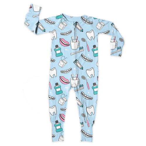 Bamboo Zipper Footie, Dentist