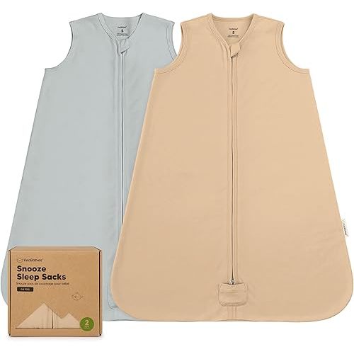 2-Pack Baby Sleep Sacks, Zipper Wearable Blanket - 0.5TOG Organic Cotton, Lightweight, Soft Cozy Infant Sleeping Sack 3-6 months, Easy to Wear Small Newborn Transition Swaddles Sleepsacks (Toasty)