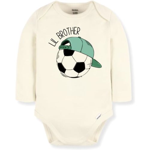 Little Brother Soccer Cute Baby Bodysuit Shirt Premium Custom Baby Clothes Unisex Baby Gift for Mom Newborn