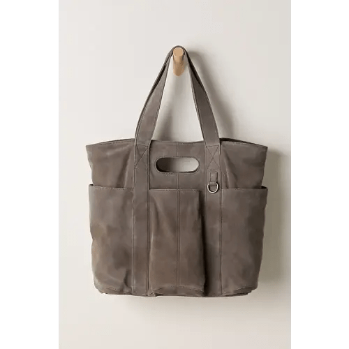 Suede Caravan Tote Bag - Charcoal