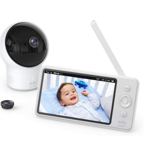 Video Baby Monitor, eufy Baby, Video Baby Monitor with Camera and Audio, 720p HD Resolution, Night Vision, 5" Display, 110° Wide-Angle Lens Included, Lullaby Player, Ideal for New Moms