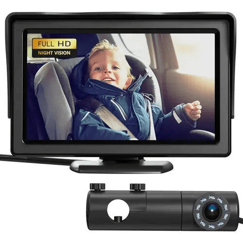 Baby Car Camera, HD Display Baby Car Mirror with Night Vision Feature, 4.3 inch Baby Car Monitor with Wide Clear View, Baby Car Seat Mirror Camera Rear Facing to Observe Baby’s Every Move
