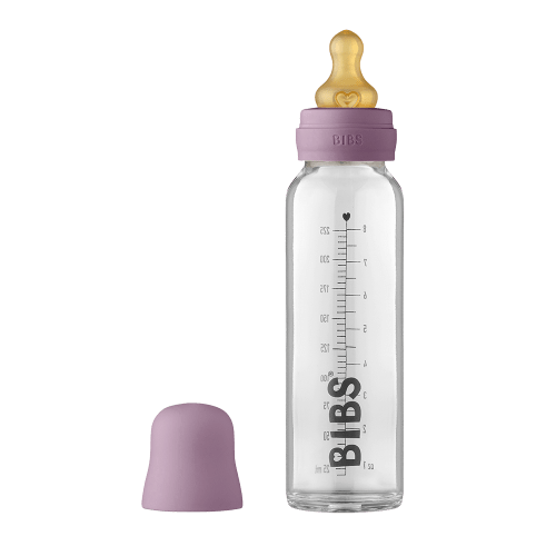 Baby Glass Bottle Complete Set 225ml - Mauve