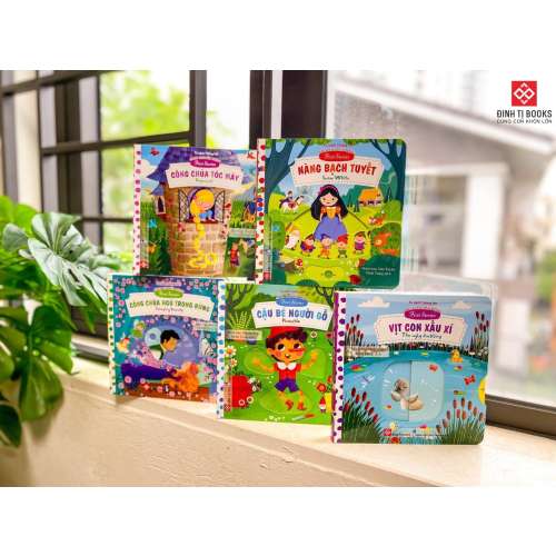 Combo 5 interactive fairy tale bilingual Vietnamese-English boardbooks
