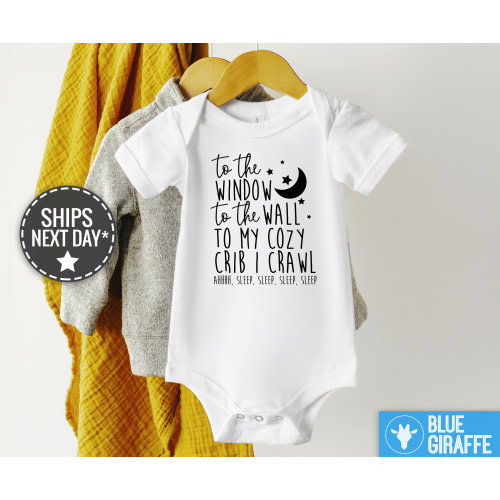 To The Window To The Wall To My Cozy Crib I Crawl Onesie®, To The Window To The Wall, Funny Baby Onesie, Baby Shower Gift