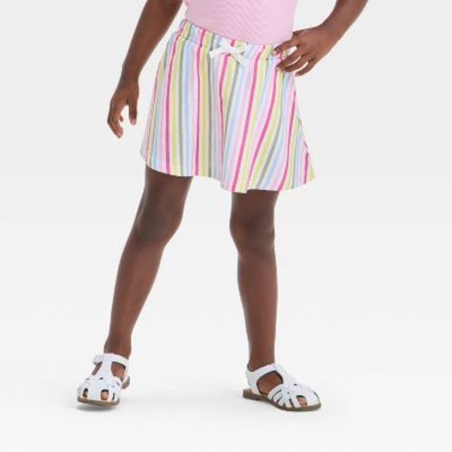 Toddler Girls' Striped Skirt - Cat & Jack™ 4T: Multi-Stripe Skort, Jersey, Elastic Waistband