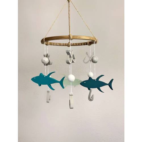 Fishing Crib Mobile - Saltwater Fishing Nursery - Tuna - Unique Fishing Themed Nursery Decor - Camping Nursery - Beach Themed Nursery