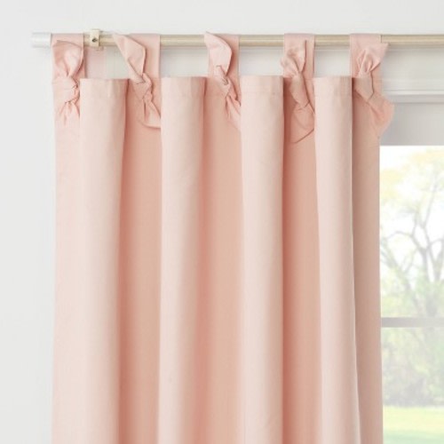 84" Blackout Tie Top Embellished Kids' Panel with Ties Pink - Pillowfort™