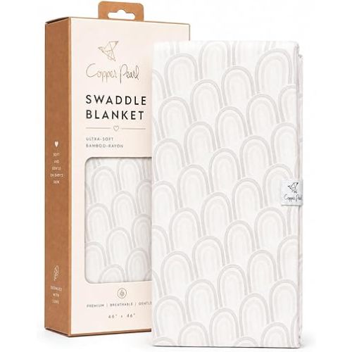 Copper Pearl Swaddle Blankets for Newborns | Soft Stretchy Receiving Blankets for Boys and Girls | Large 46 x 46 Inch Baby Blankets | Lightweight and Breathable Swaddles | Bliss