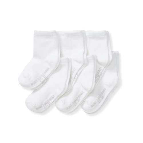 Solid Organic Cotton Baby Crew Socks 6 Pack