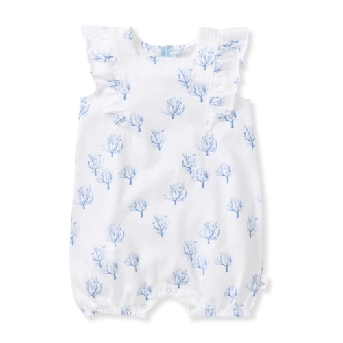 Coral Organic Baby Girl Romper