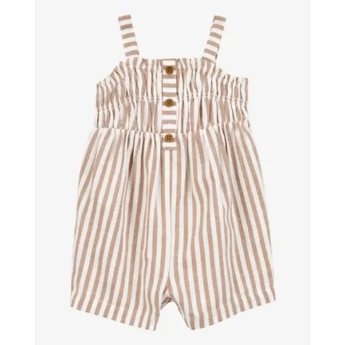 Baby Striped Twill Romper - Carter's | Carter's