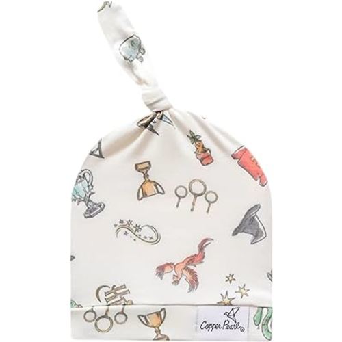 Copper Pearl Baby Beanie Hat Top Knot Stretchy Soft Wizarding World