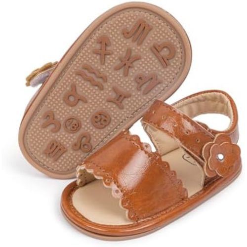 Babelvit Infant Baby Girl Boy Sandals Comfort Premium Summer Outdoor Casual Beach Shoes with Flower Bowknot Anti Slip Rubber Sole Newborn Toddler Prewalker First Walking Shoes