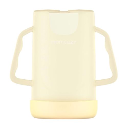 Momcozy Squeeze Pouch Holder for Food Pouches and Drink Boxes, Baby Pouch Holder Allows Baby to Self-Feed and Avoid Messes, Baby Food Pouch Holder Handle is Easy to Grip, Comfortable, Yellow