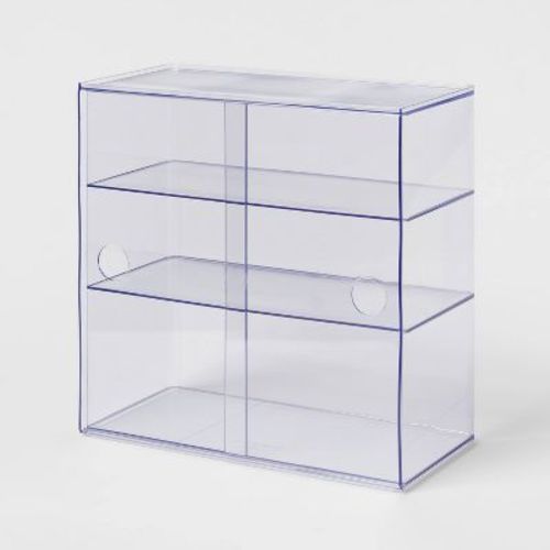 Clear Case with Sliding Doors - Brightroom™: Plastic Bath Caddy, Shower Organizer, Over the Door, 12"x6"x12"
