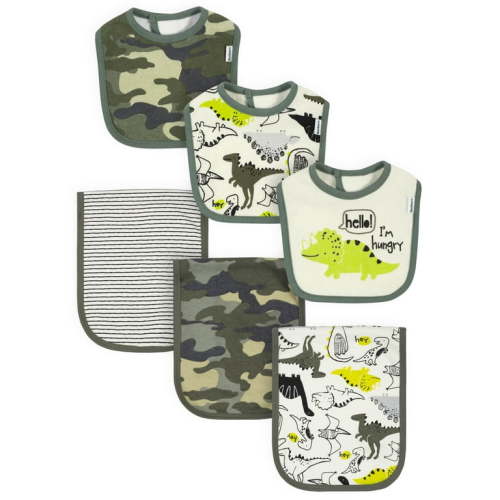 Gerber Baby Boy Bibs & Burp Cloth Bundle, 6-Piece, One Size