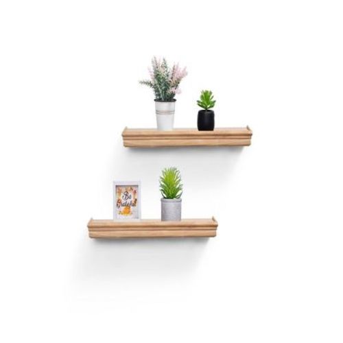 AZL1 Life Concept Bookshelf Floating Wall Shelf Wall Mounted Wood Shelves Hanging Wall Decor Home Room Coffee Shop, Beige, 17.91"*3.94"*1.57"