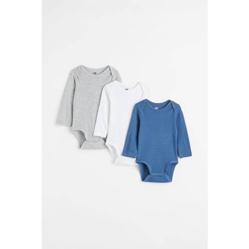 3-PACK LONG-SLEEVED COTTON BODYSUITS
