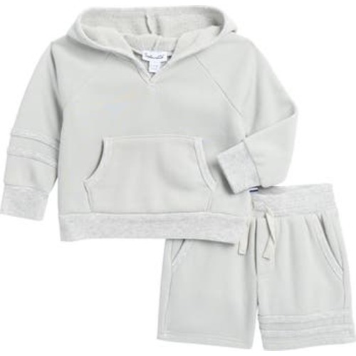 Stripe Hoodie & Sweat Shorts Set, 6-12M