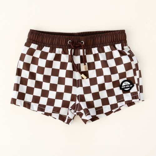 Bronze Checkers infant bathing suit infant swim shirt newborn swimsuits – Rad Tod