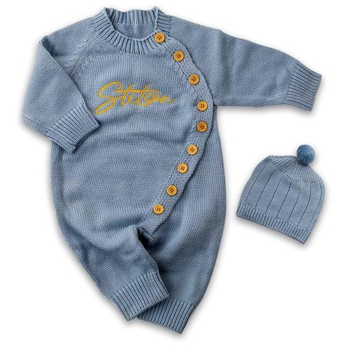 Personalized Embroidery Baby Romper Set - 100% Cotton Newborn Outfit (0-1 Month) | 12 Color Options, Soft & Gift-Ready