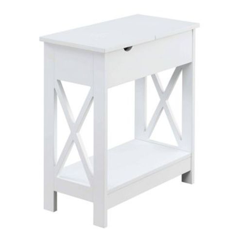 Oxford Flip Top End Table with Charging Station Espresso - Breighton Home