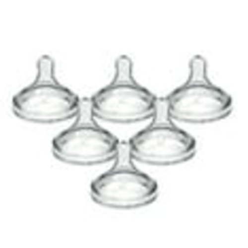 Dr. Brown's Natural Flow Level 2, Wide-Neck Baby Bottle Nipple, Medium Flow, 3m+, 100% Silicone, 6 Pack