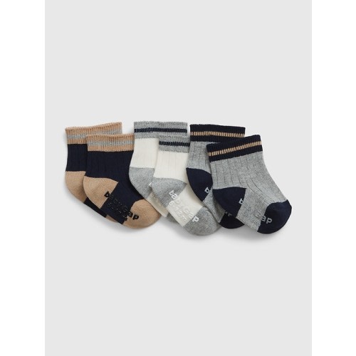 Baby Organic Cotton Crew Socks (3-Pack) in multi, size: 6-12 M